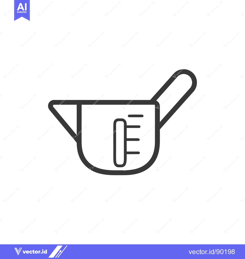 Premium Vector of Outline drawing of a measuring cup with a handle