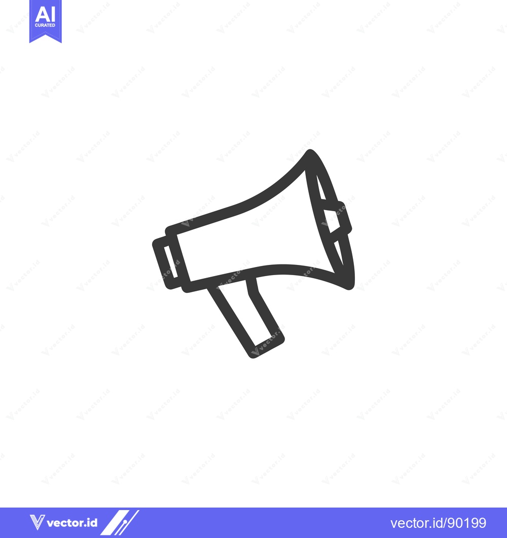 Premium Vector dari Outline drawing of a megaphone, a communication tool