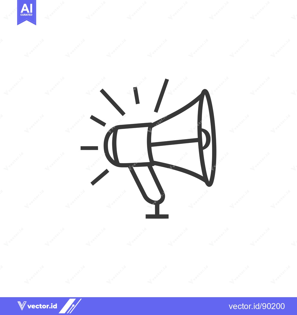Premium Vector dari Outline Drawing of a Megaphone with Sound Waves