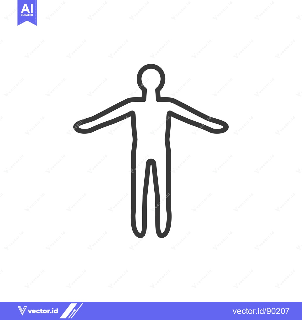 Premium Vector dari Outline drawing of a person with arms outstretched