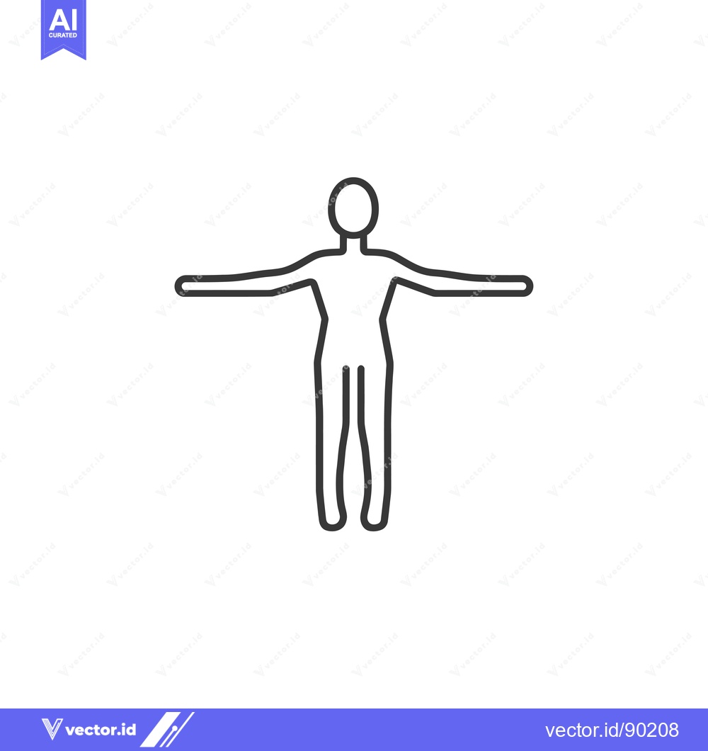 Premium Vector dari Outline Drawing of a Person with Arms Outstretched