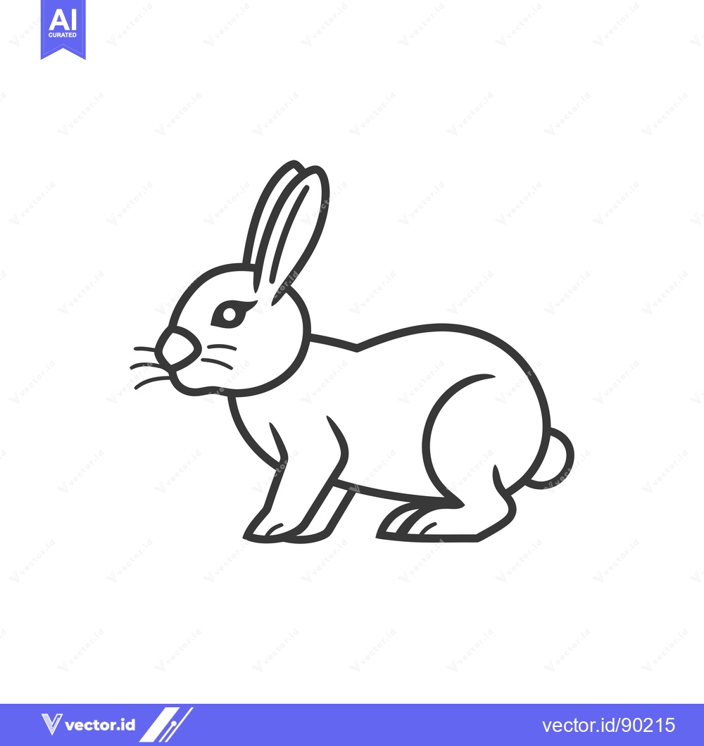 Premium Vector dari Outline Drawing of a Rabbit in Profile