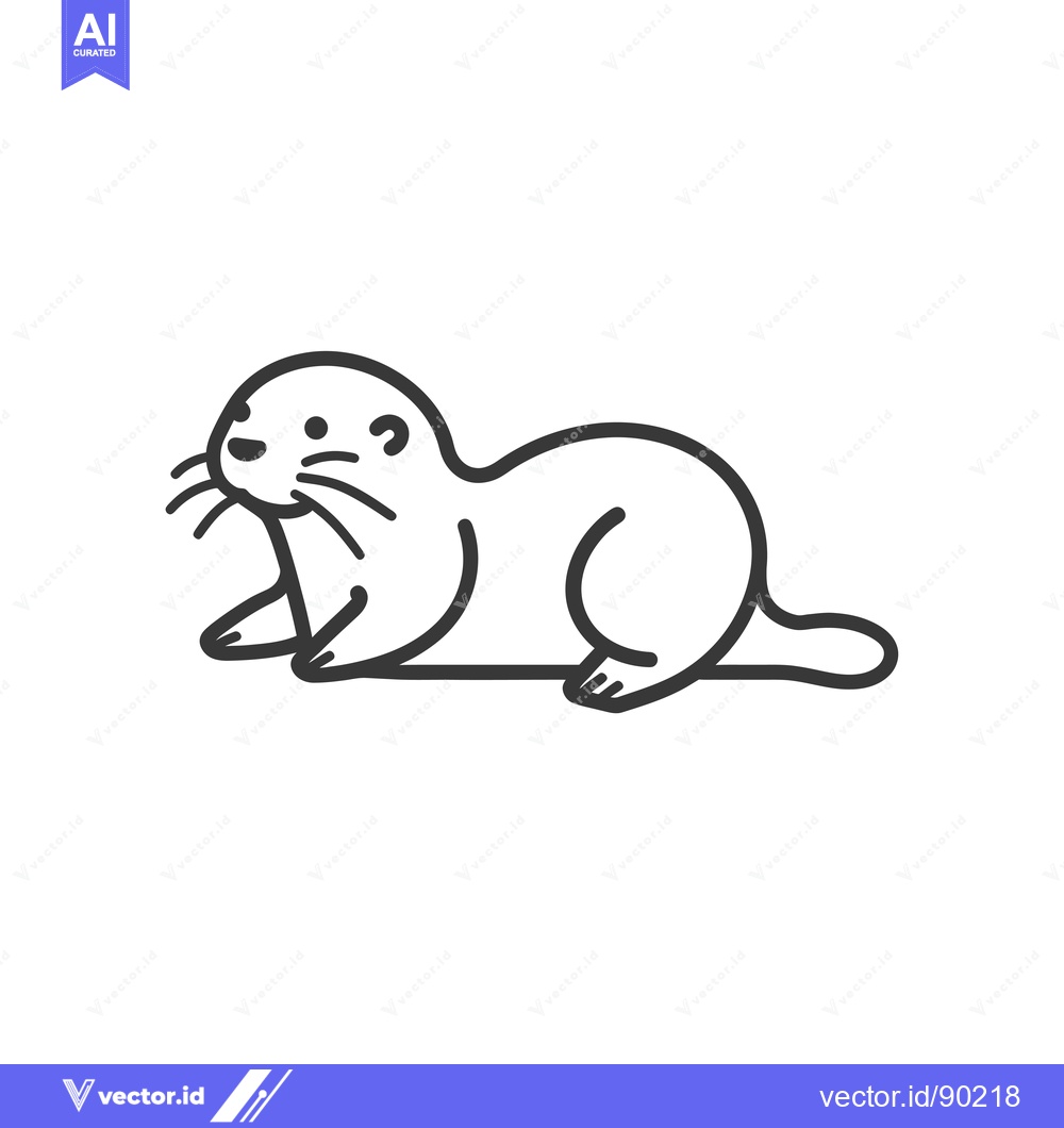 Premium Vector dari Outline Drawing of a River Otter Lying Down