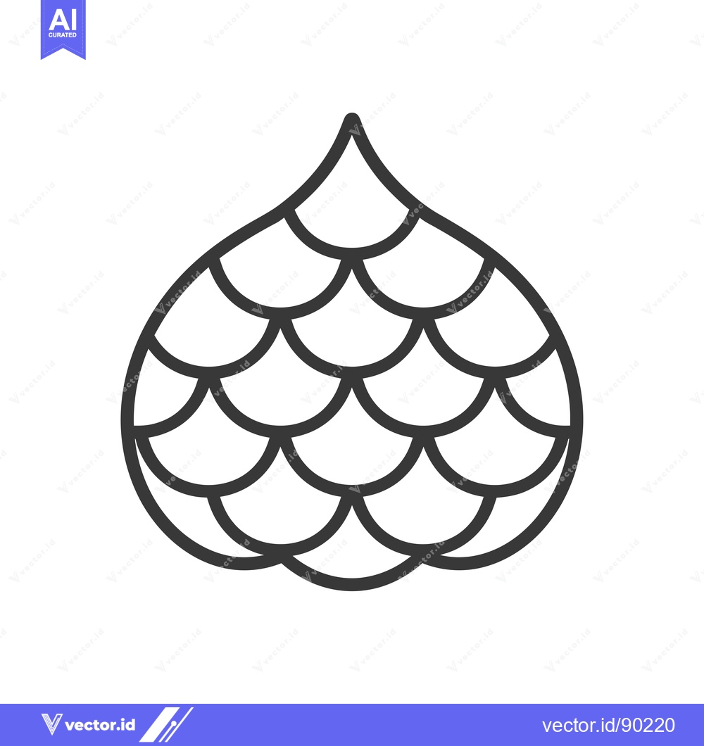 Premium Vector dari Outline Drawing of a Scaly, Teardrop-Shaped Object