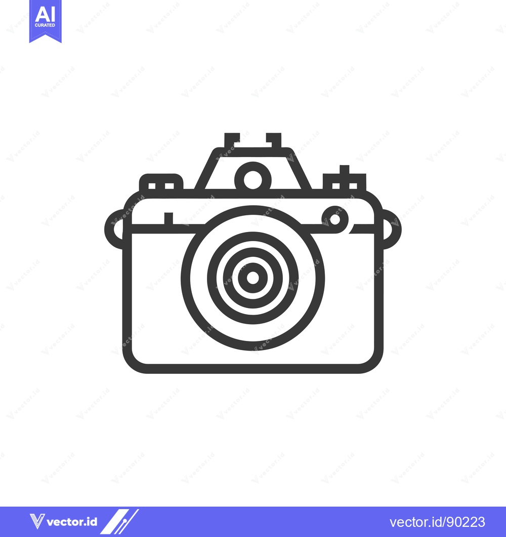 Premium Vector of Outline drawing of a simple camera icon