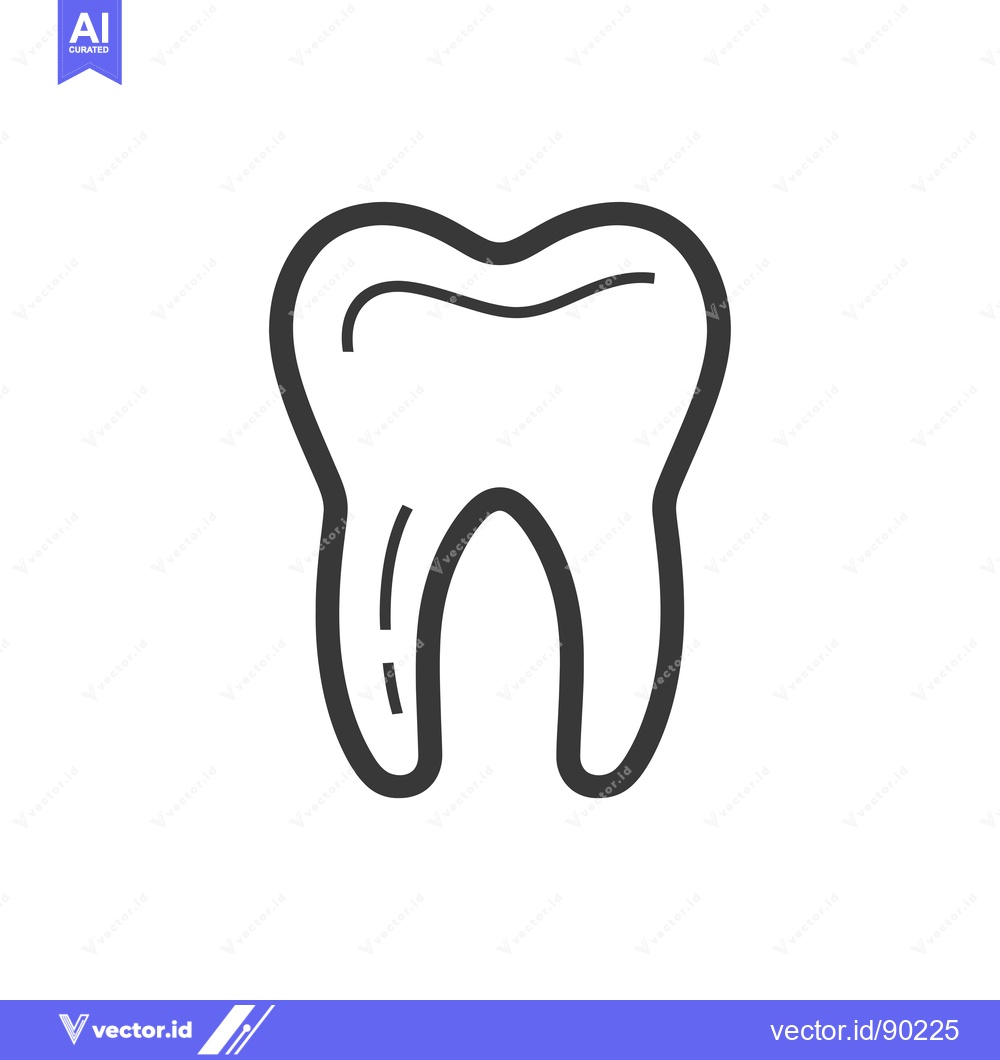 Premium Vector of Outline drawing of a single human tooth