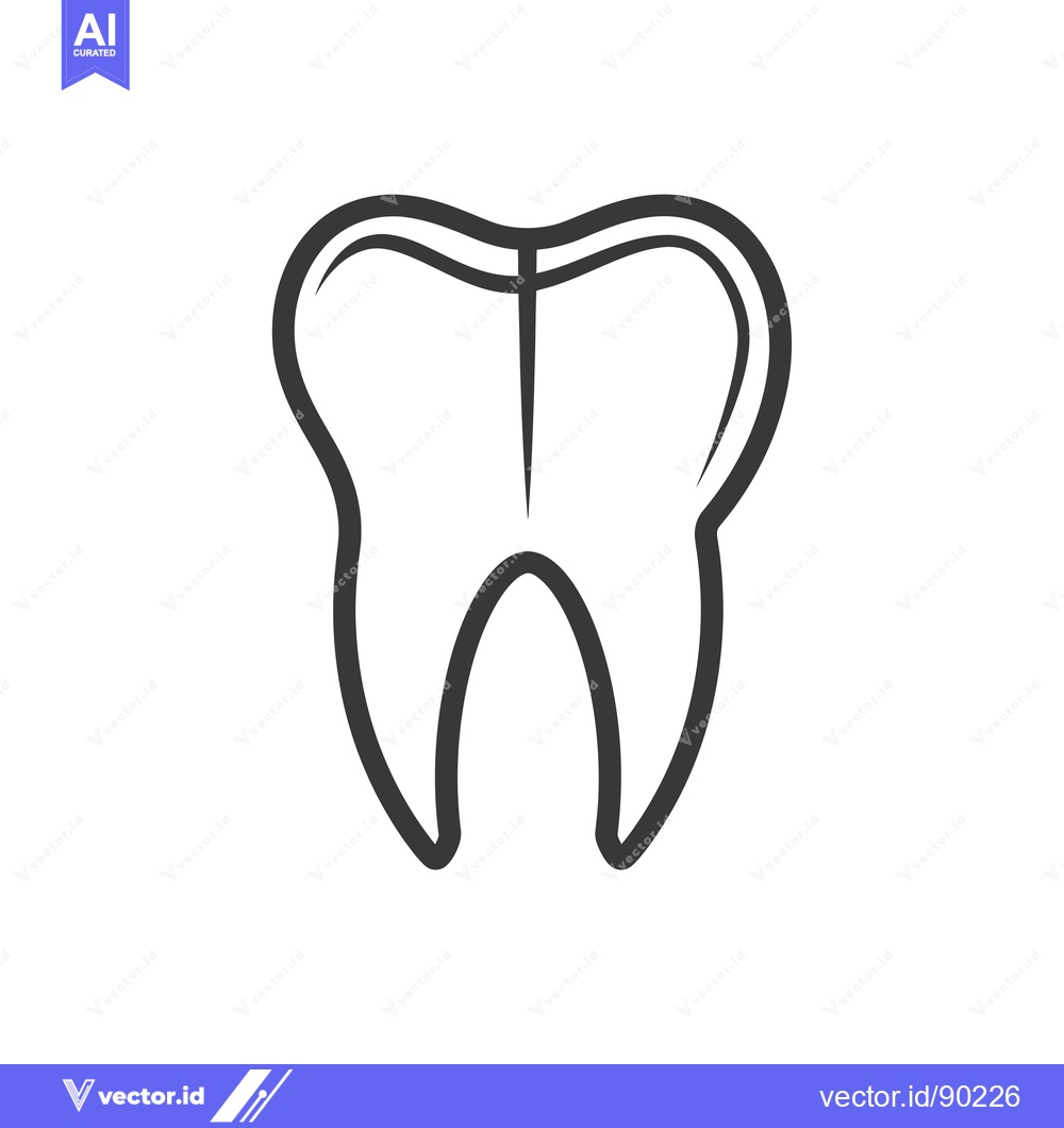 Premium Vector of Outline drawing of a single human tooth