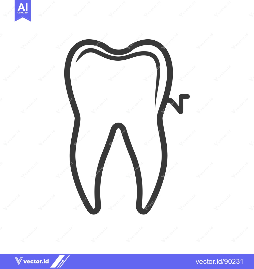 Premium Vector dari Outline Drawing of a Single Tooth