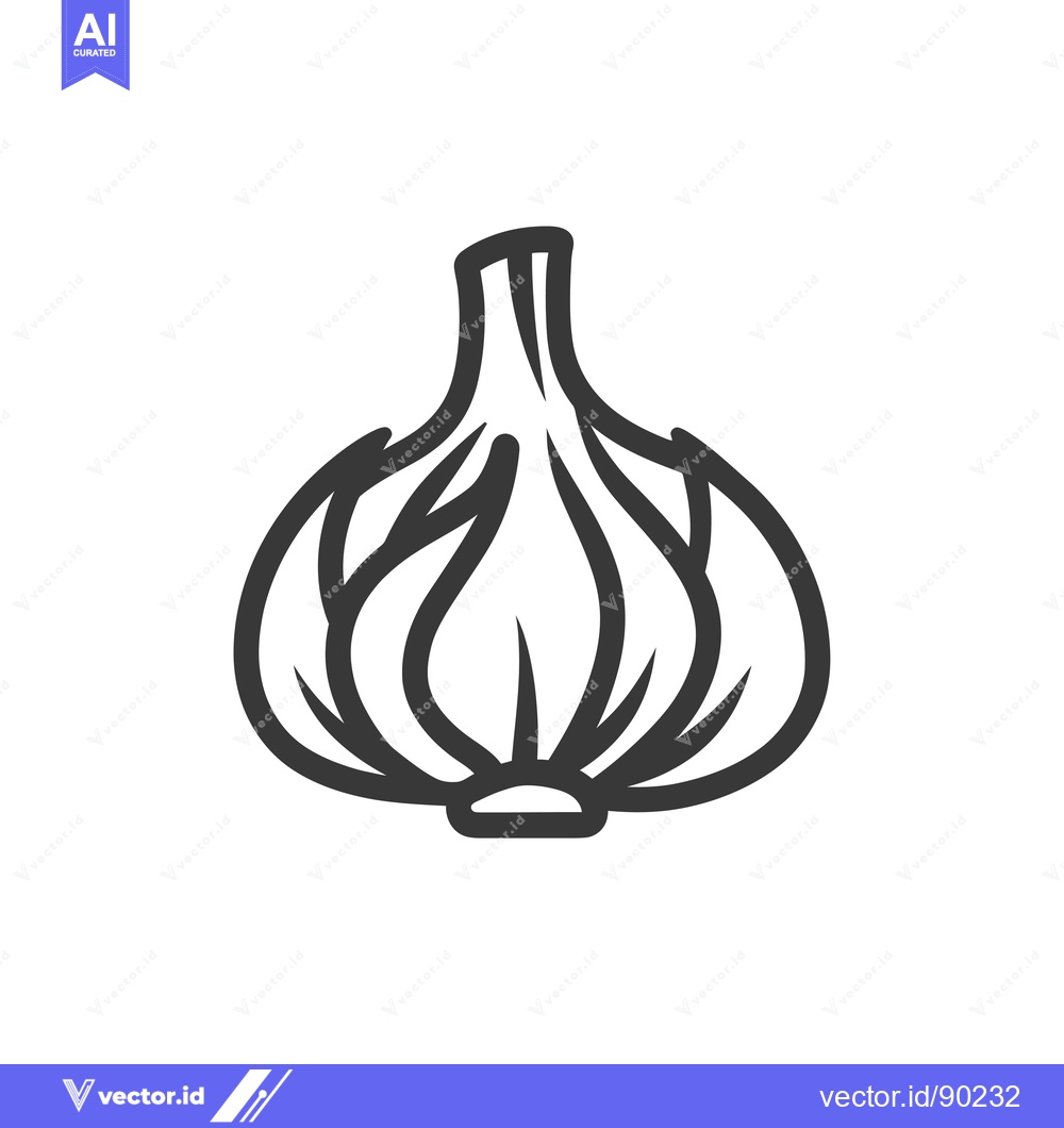 Premium Vector of Outline drawing of a single whole garlic bulb