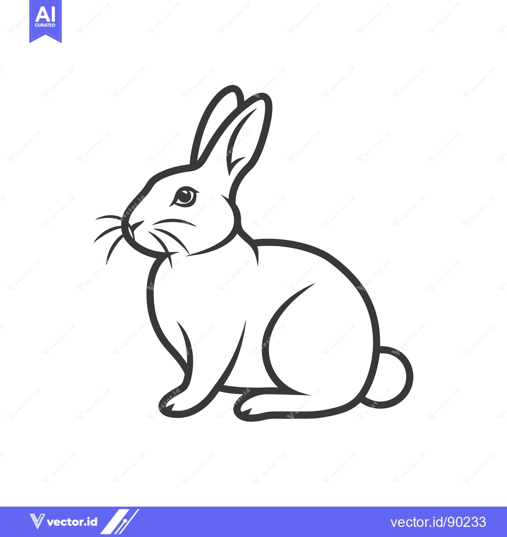 Premium Vector dari Outline Drawing of a Sitting Rabbit