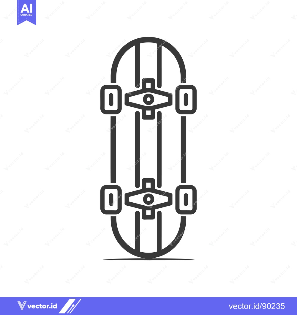 Premium Vector dari Outline Drawing of a Skateboard