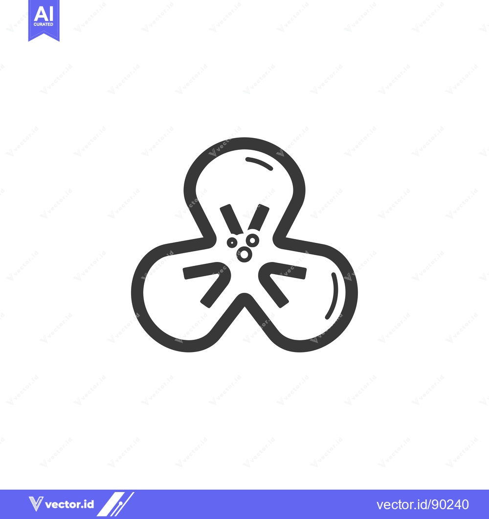 Premium Vector of Outline drawing of a stylized flower with three petals