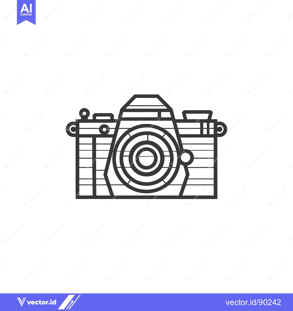 Premium Vector of Outline Drawing of a Vintage Camera