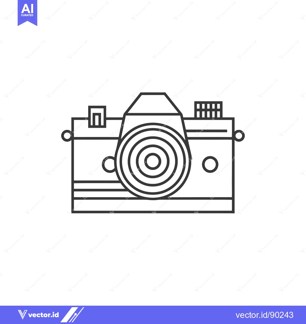 Premium Vector of Outline Drawing of a Vintage Camera