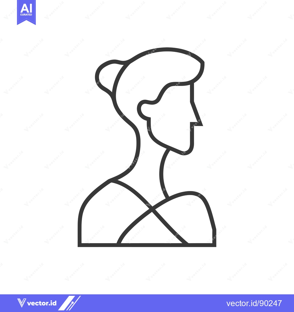 Premium Vector of Outline Drawing of a Woman's Face and Upper Body in Profile