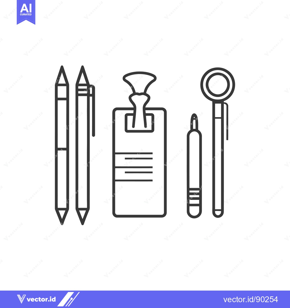 Premium Vector of Outline Drawing of Stationary Items
