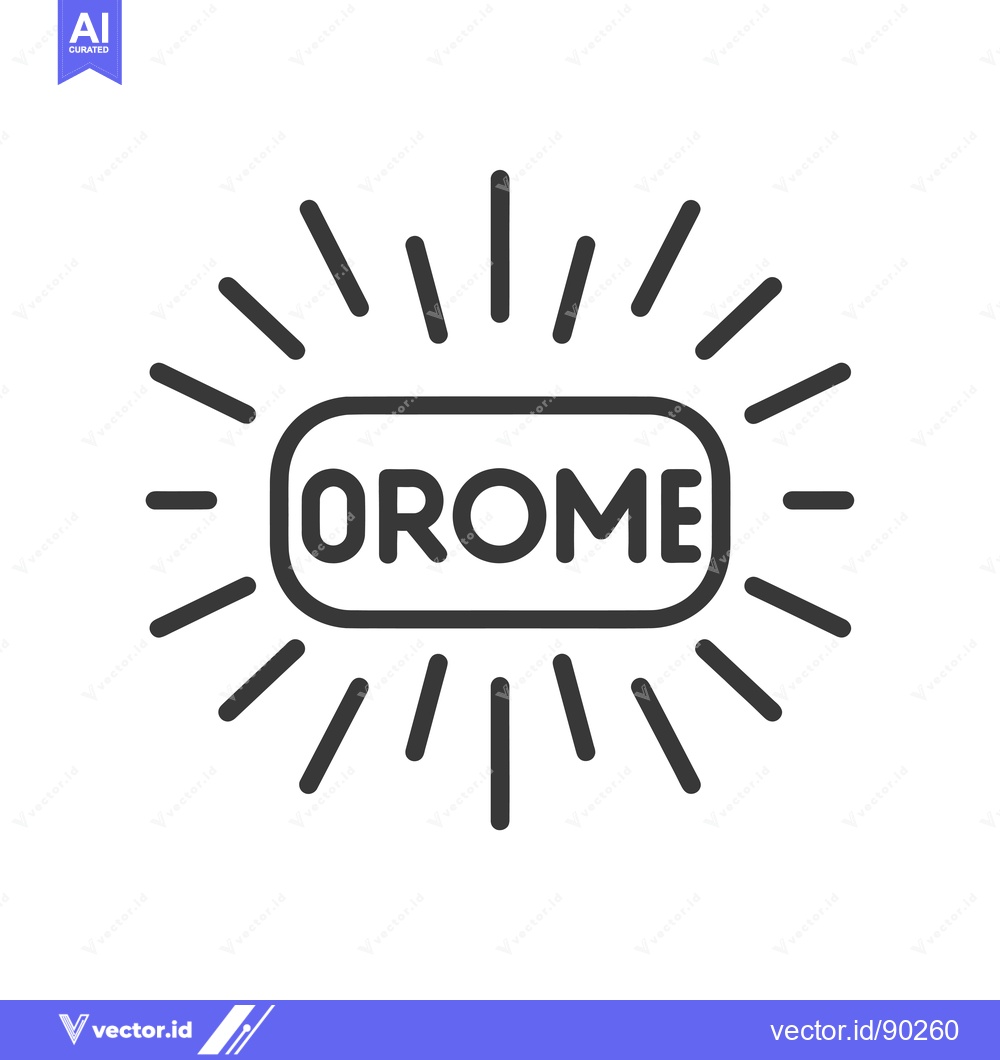 Premium Vector dari Outlined text "OROME" with radiating lines around it