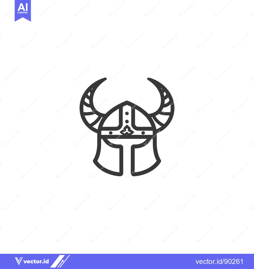Premium Vector of Outlined Viking Helmet with Horns