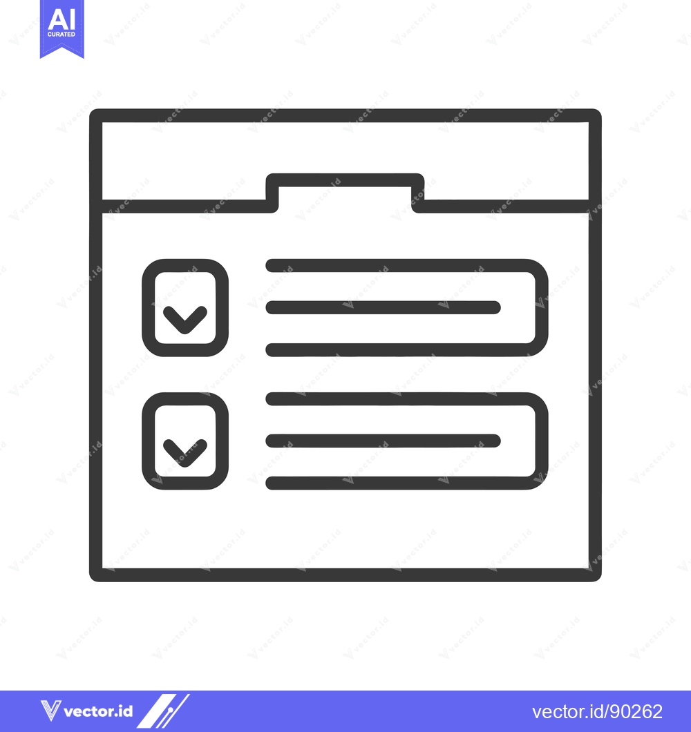 Premium Vector dari Outline icon depicting a checklist with two completed checkboxes