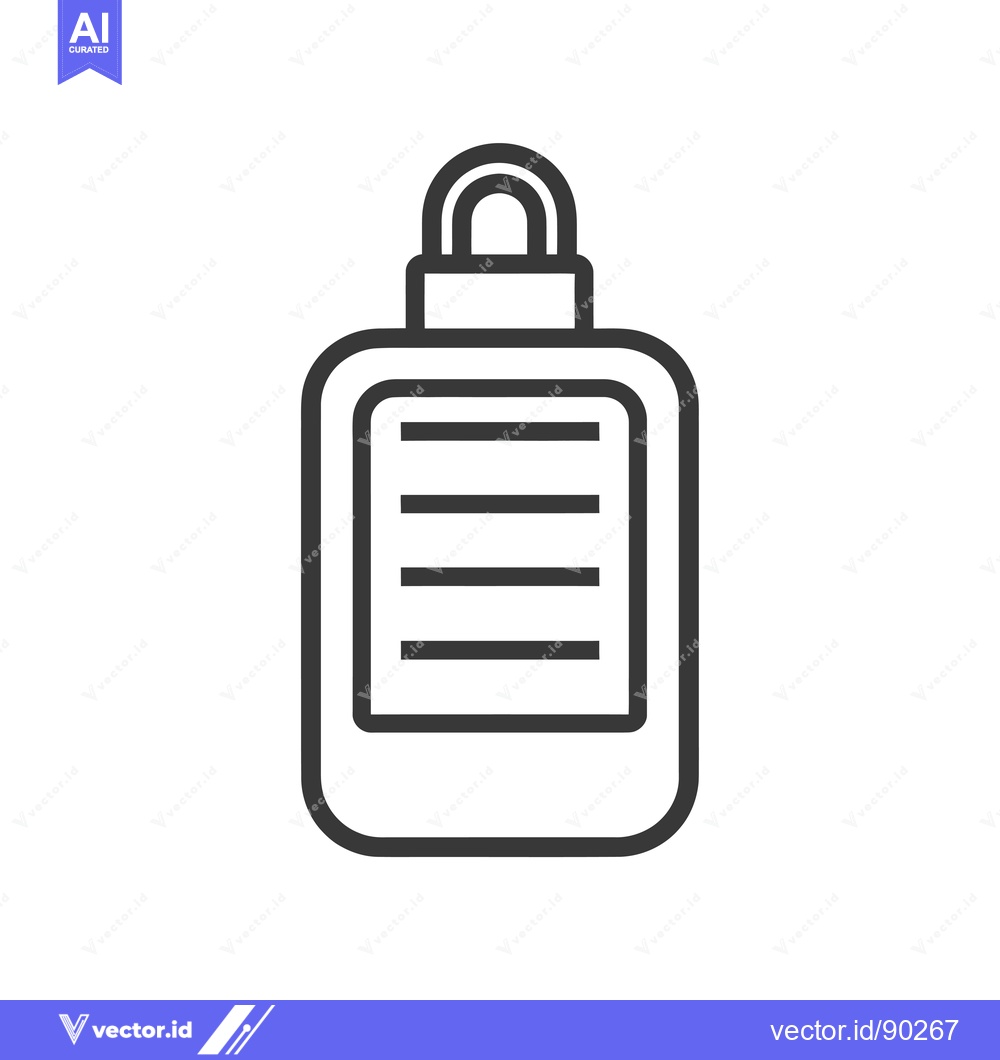 Premium Vector dari Outline Icon of a Bottle with a Handle and Lines Inside
