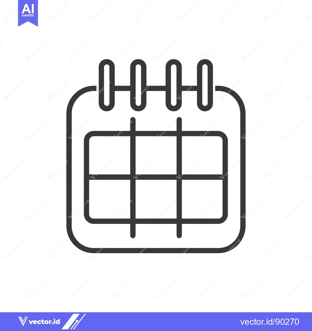 Premium Vector of Outline Icon of a Calendar with 5 Days