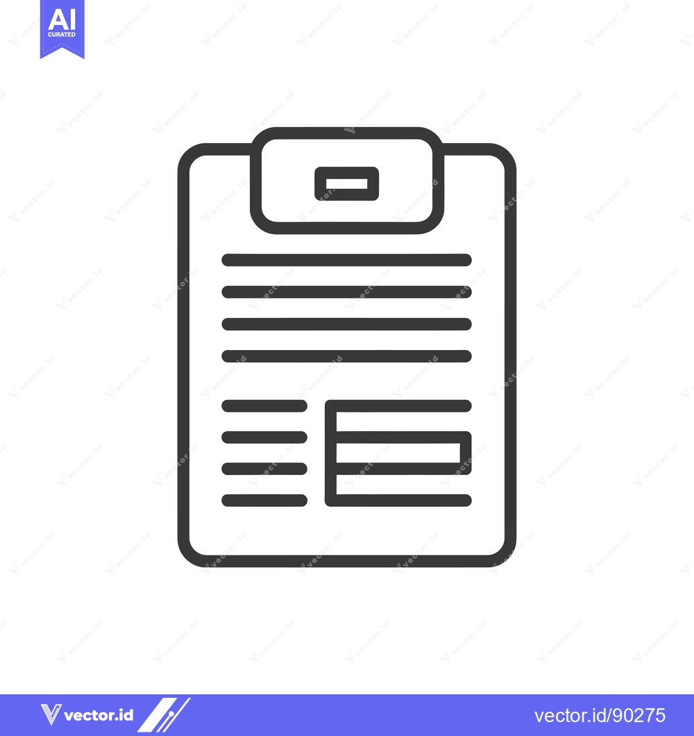 Premium Vector dari Outline Icon of a Clipboard with Checklist