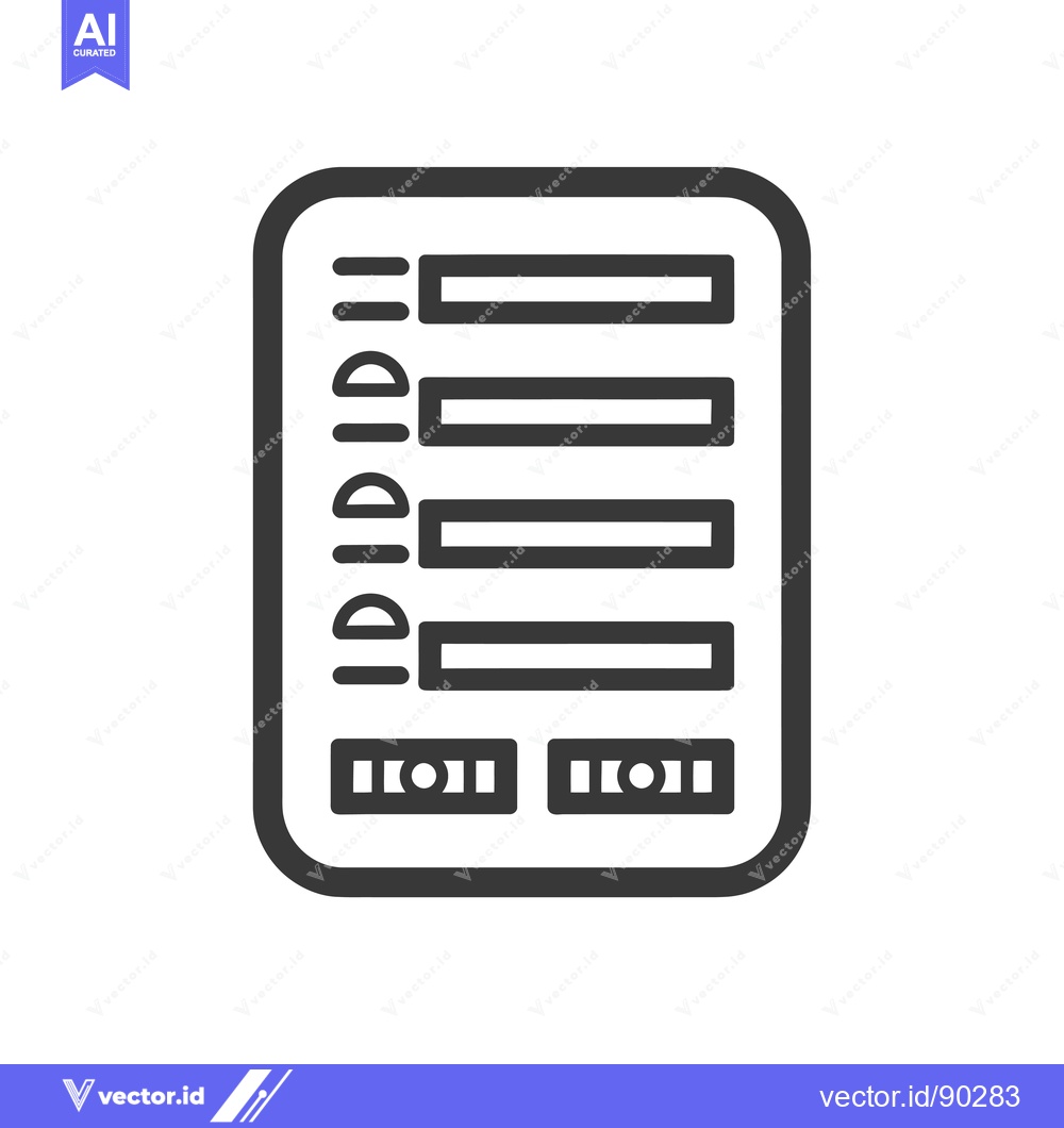 Premium Vector dari Outline Icon of a Digital Tablet with a Checklist