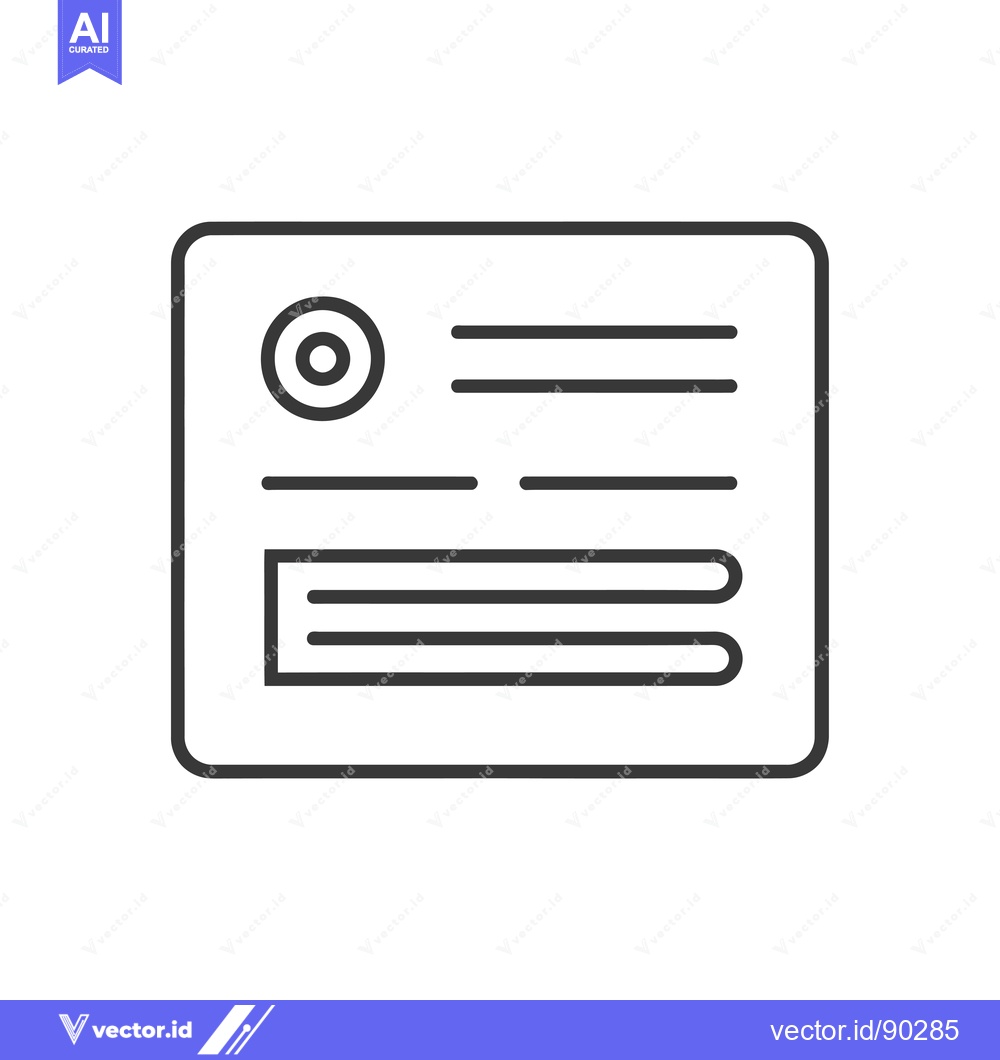 Premium Vector dari Outline Icon of a Document with a Circle and Lines