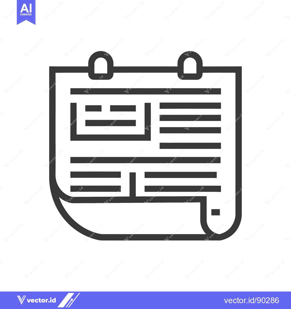 Premium Vector dari Outline Icon of a Document with Hanging Holes