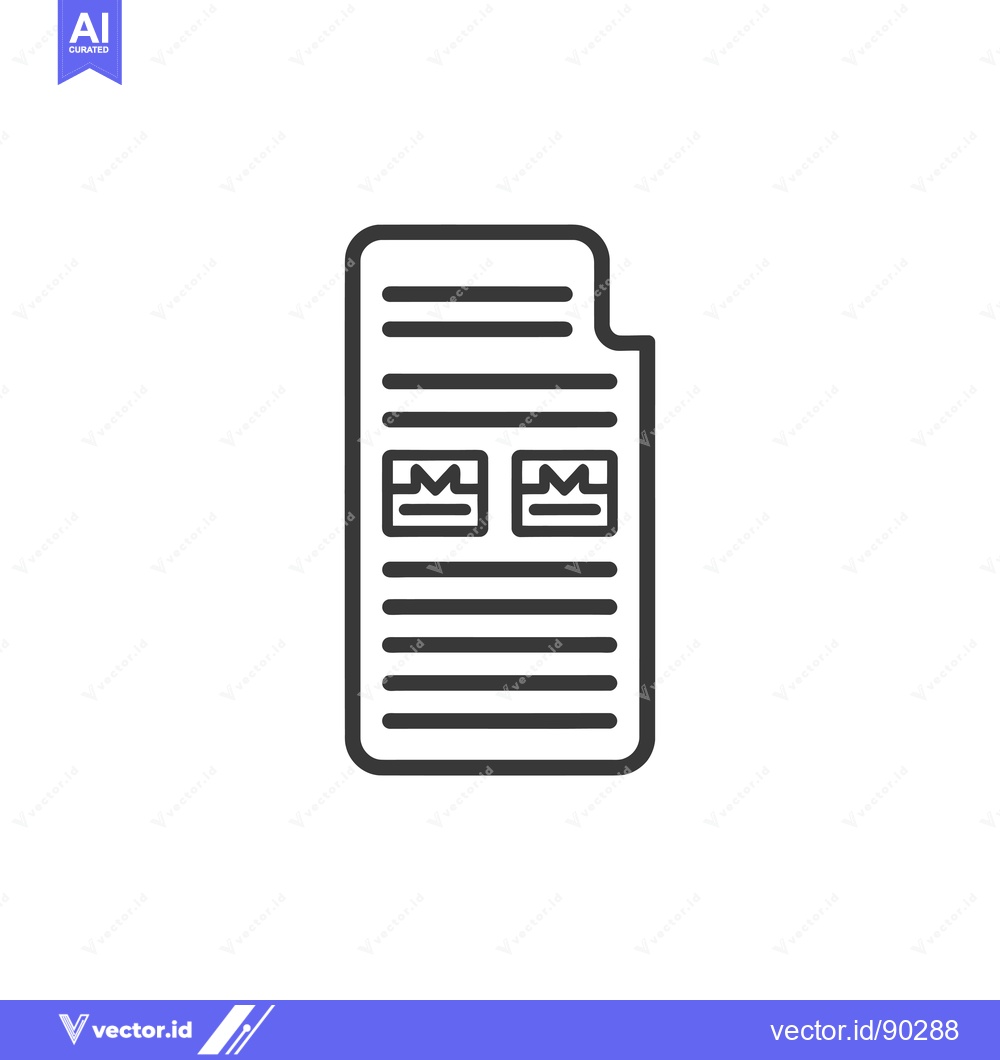 Premium Vector dari Outline Icon of a Document with Two Small Boxes Containing a Wavy Line