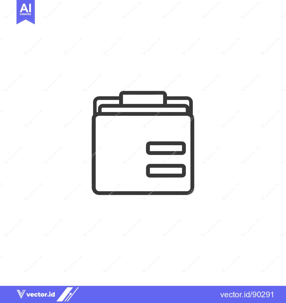 Premium Vector dari Outline icon of a folder with two lines inside