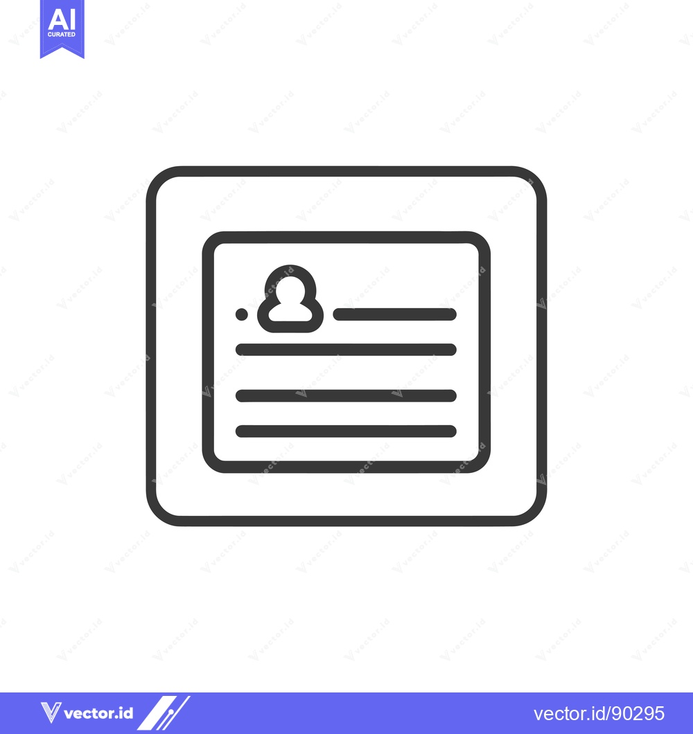 Premium Vector of Outline Icon of a Framed Profile with Text