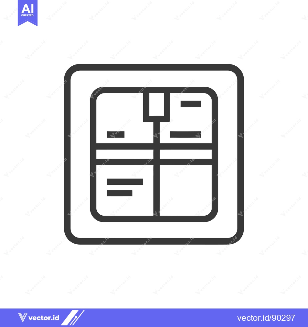 Premium Vector of Outline Icon of a Grid with a Centered Vertical Line