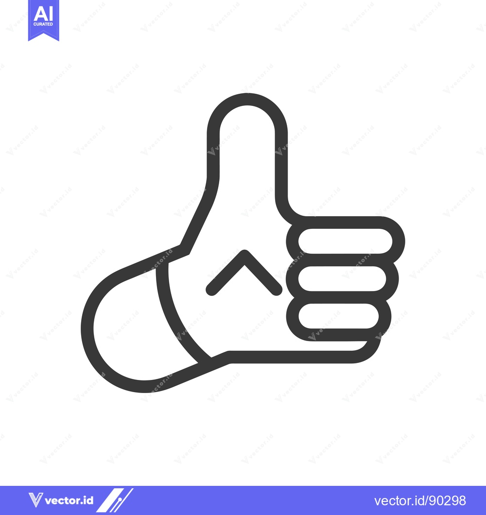 Premium Vector dari Outline Icon of a Hand Giving a Thumbs Up