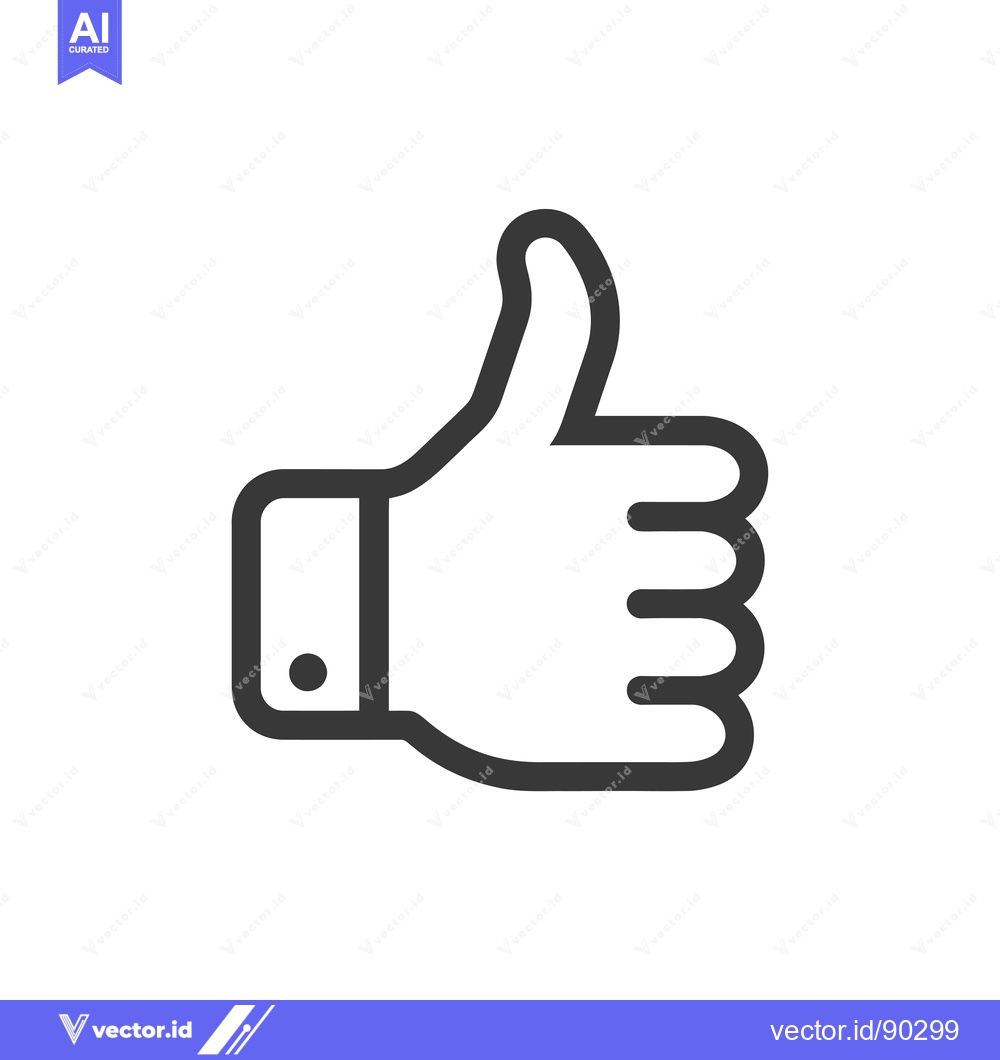 Premium Vector of Outline Icon of a Hand Giving a Thumbs Up