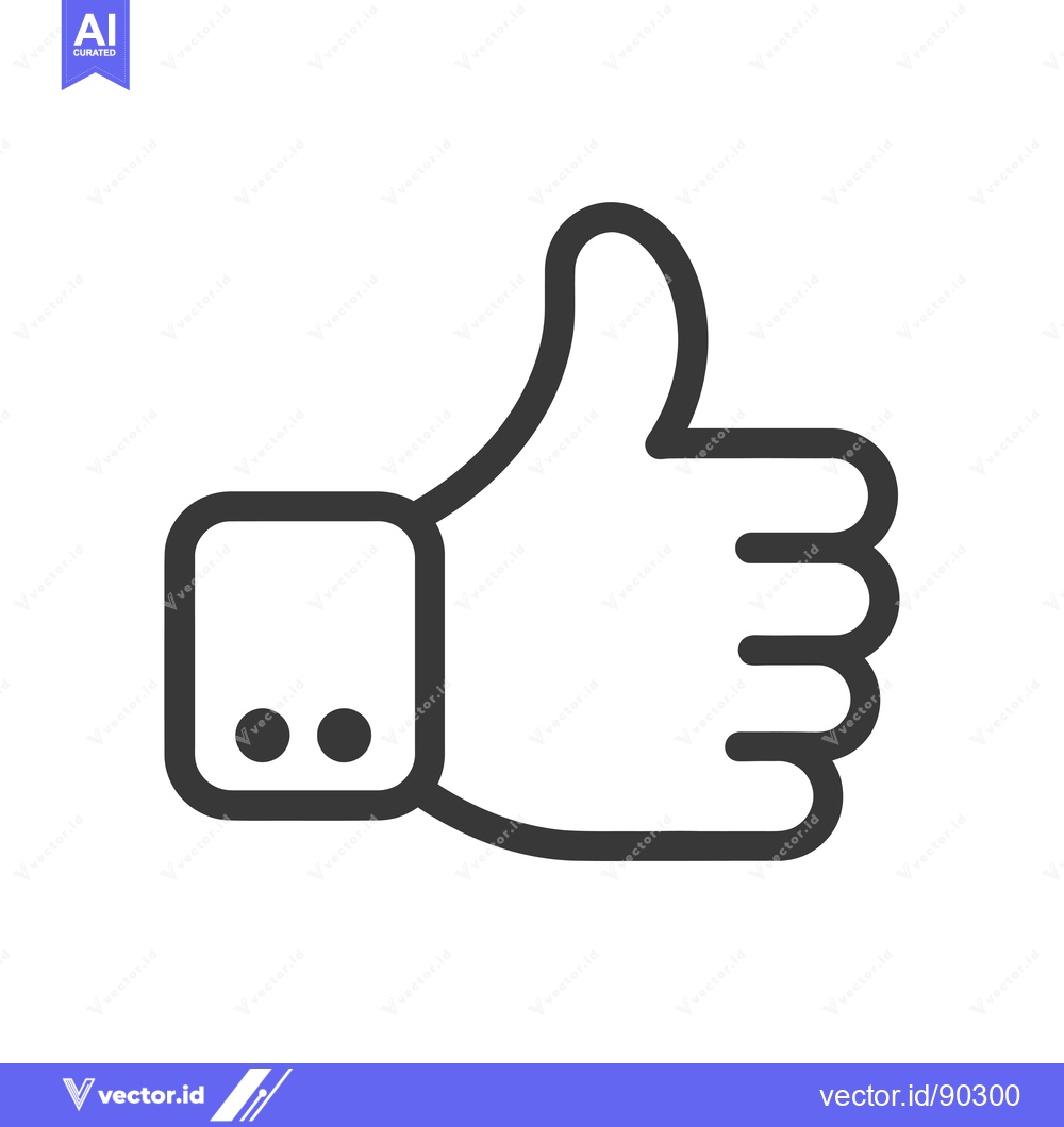 Premium Vector of Outline Icon of a Hand Giving a Thumbs Up