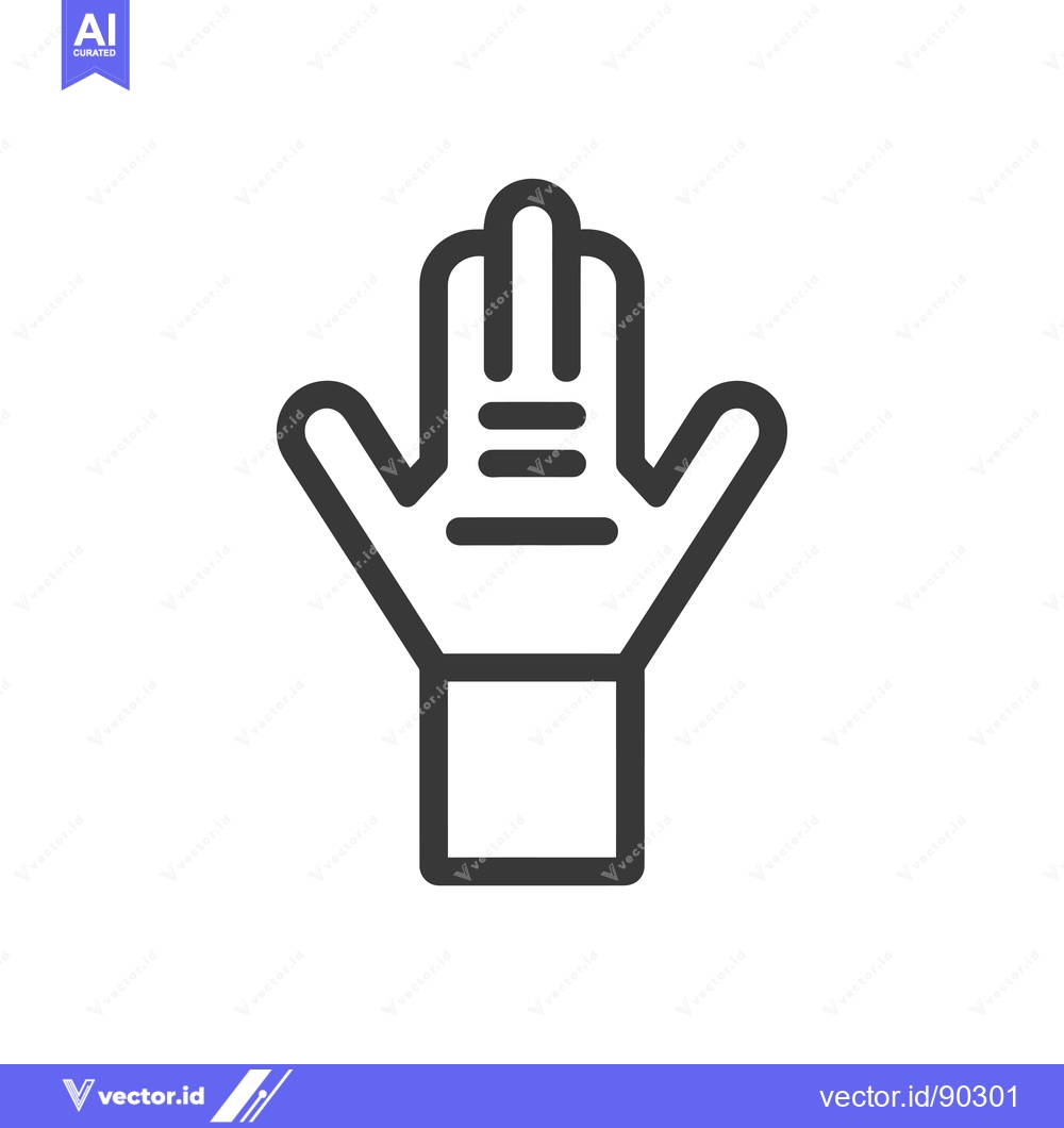 Premium Vector of Outline Icon of a Hand Wearing a Glove