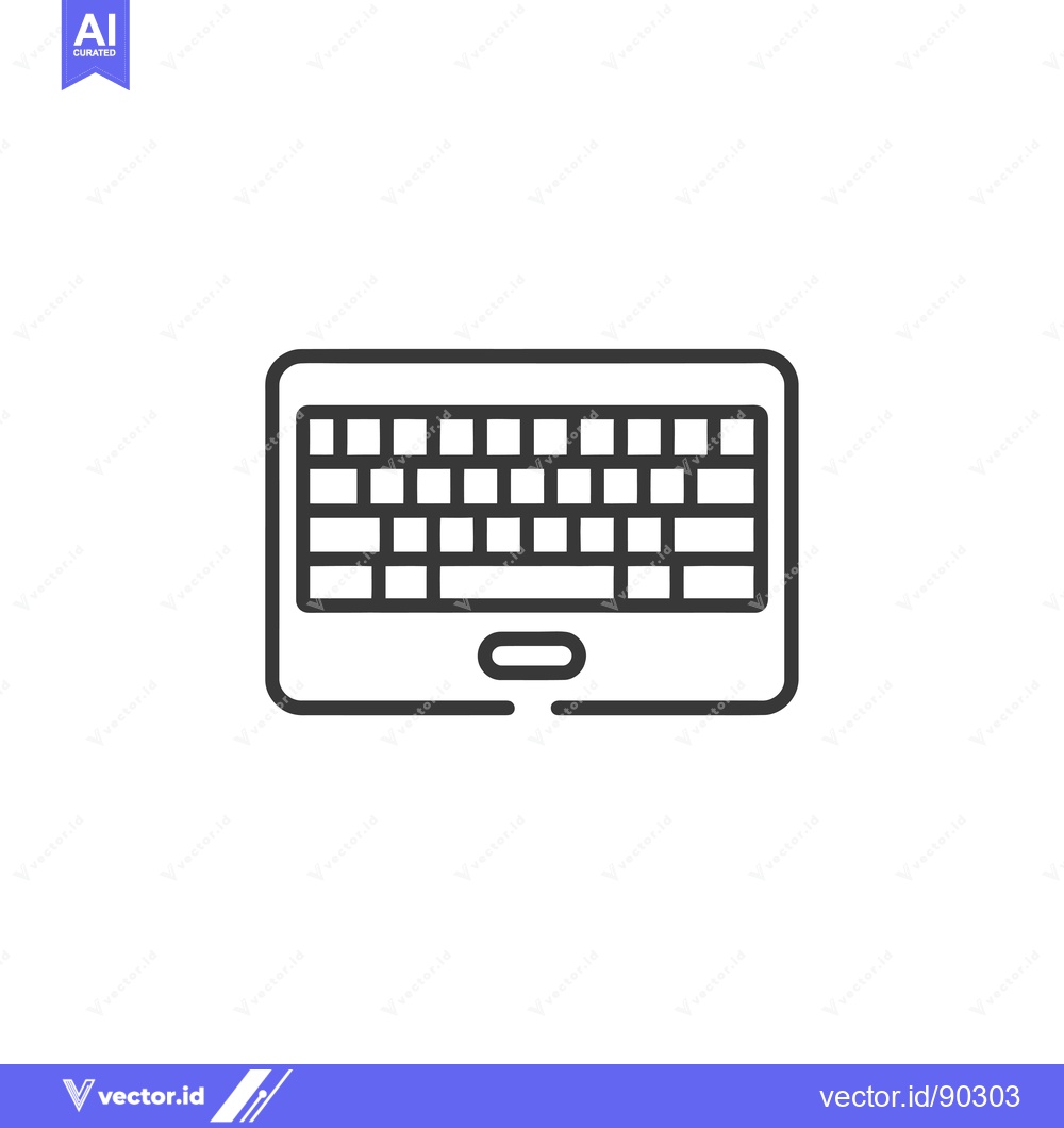 Premium Vector dari Outline Icon of a Keyboard with Rounded Corners