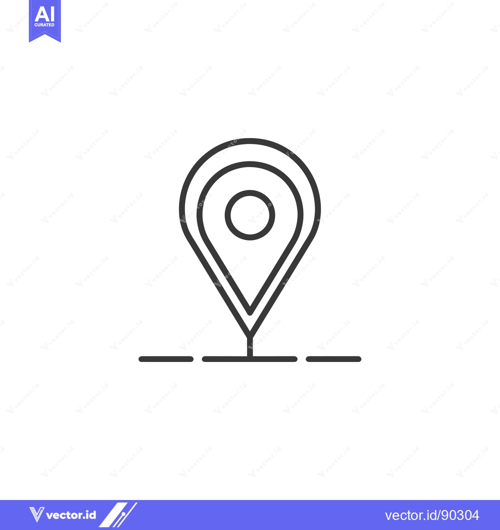 Premium Vector dari Outline Icon of a Map Pin with a Dot Inside