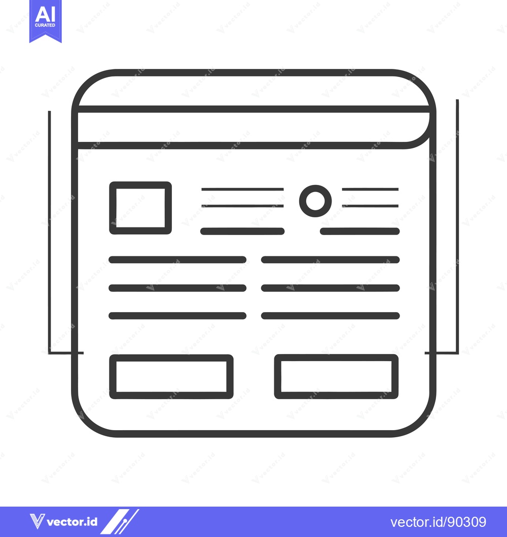 Premium Vector dari Outline Icon of a Modern Website Layout