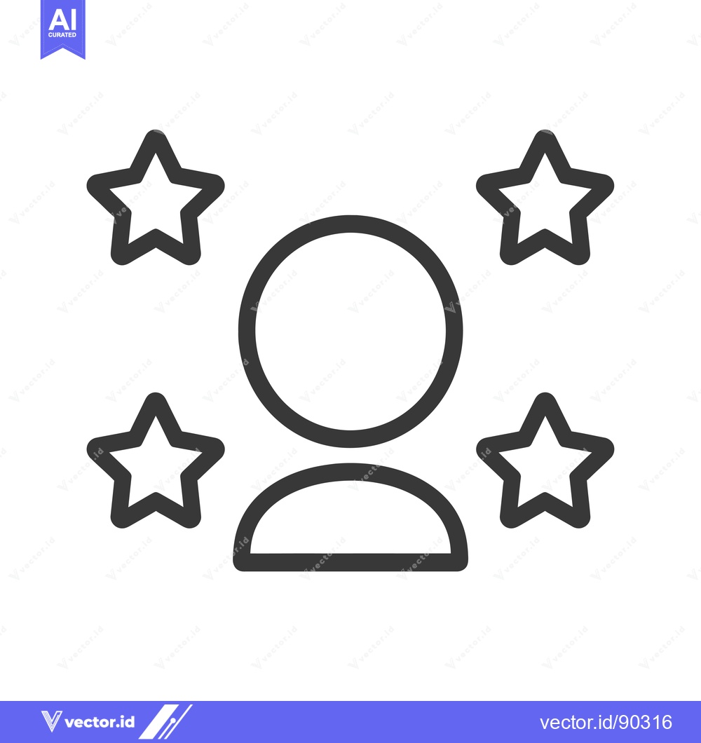 Premium Vector dari Outline icon of a person with four stars around them