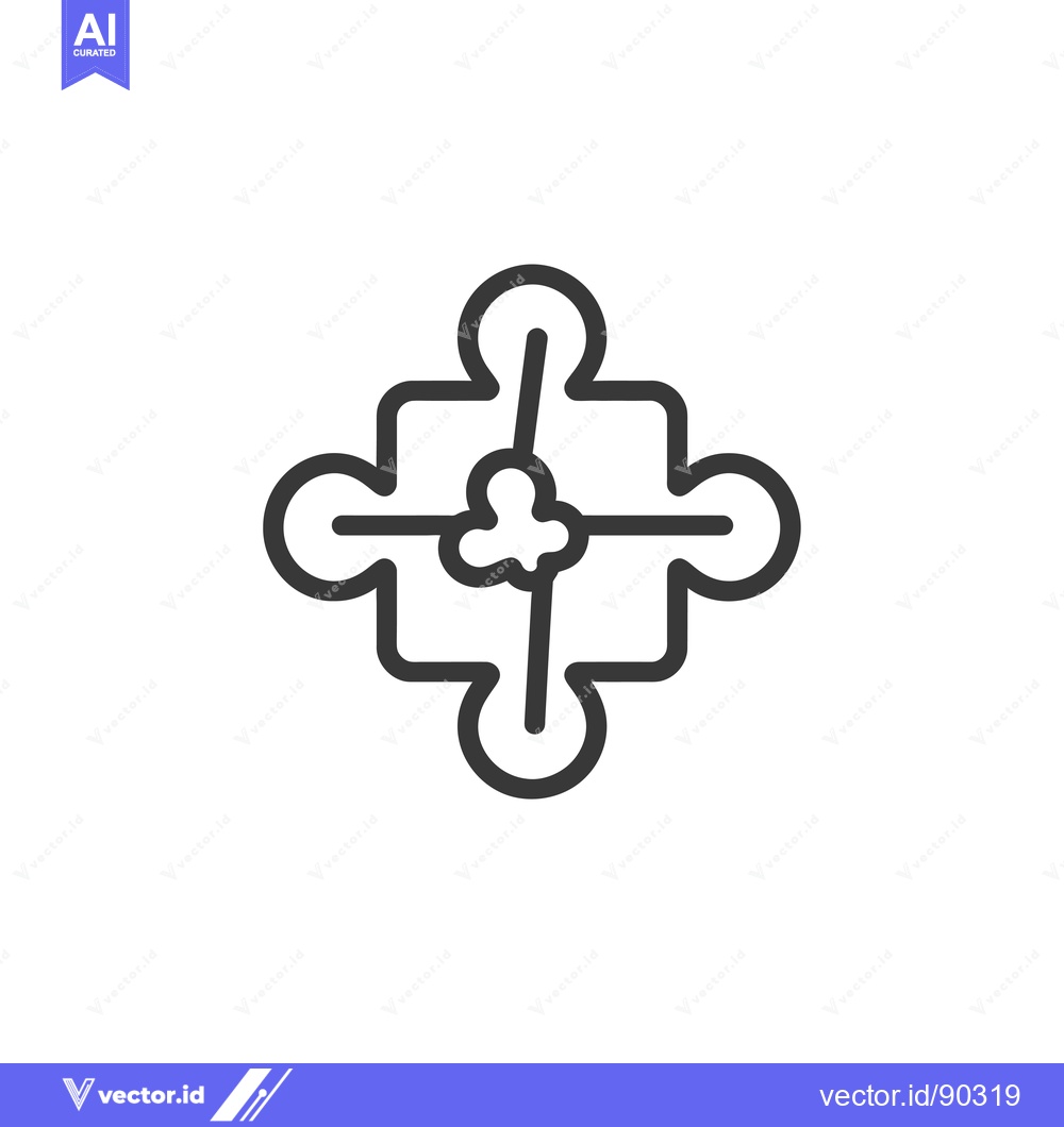 Premium Vector of Outline icon of a puzzle piece with a cloud inside