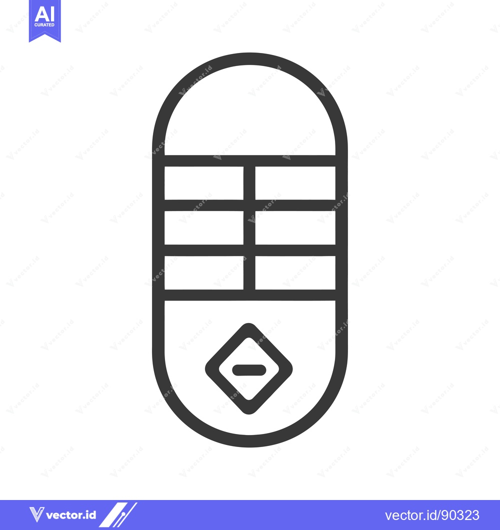 Premium Vector of Outline Icon of a Remote Control with Buttons and a Minus Sign