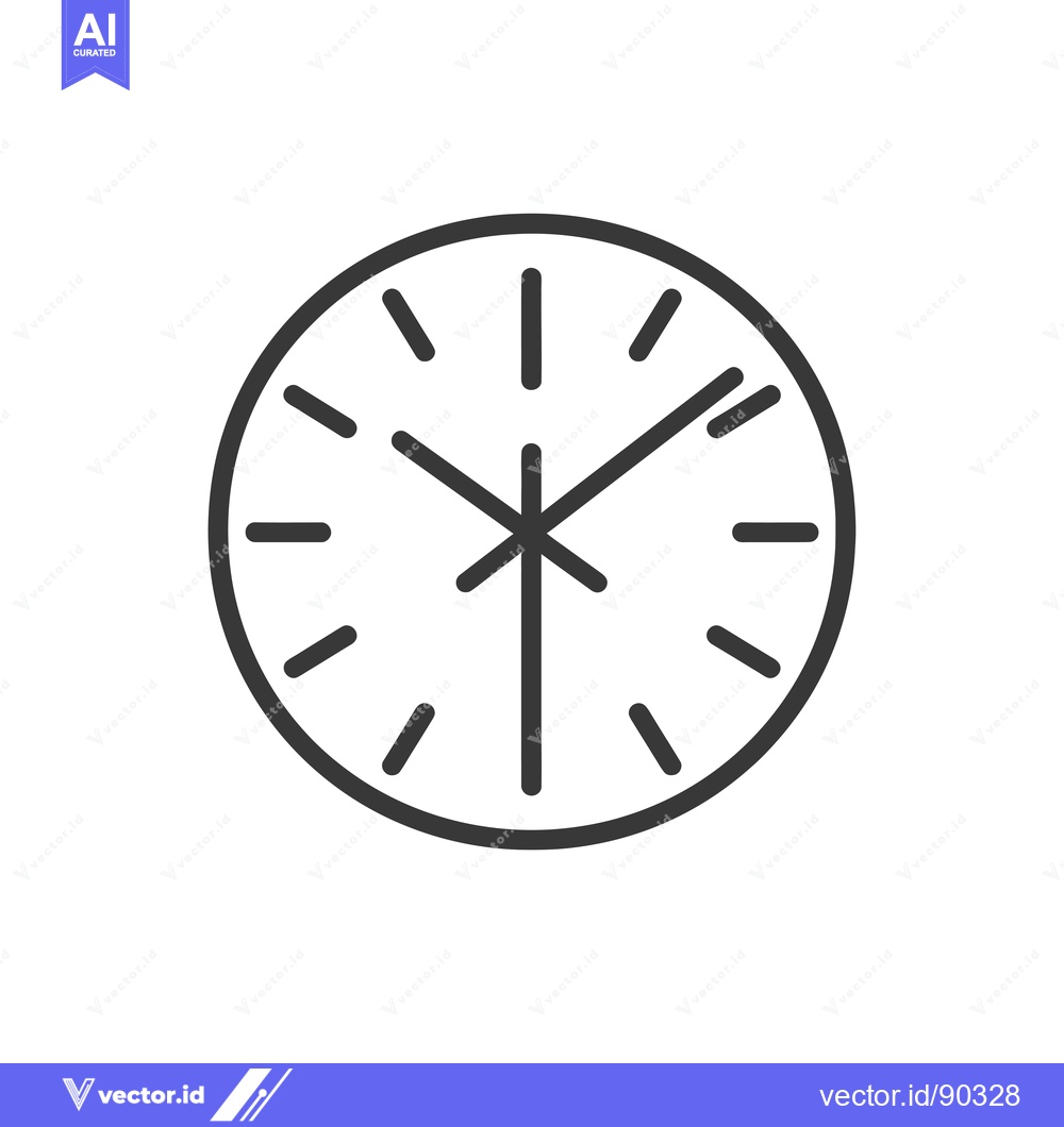Premium Vector dari Outline Icon of a Simple Clock Face