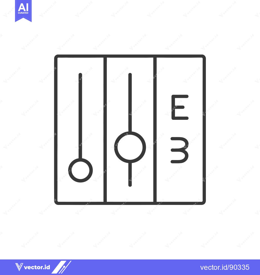 Premium Vector dari Outline Icon of a Sound Mixer with Three Sliders