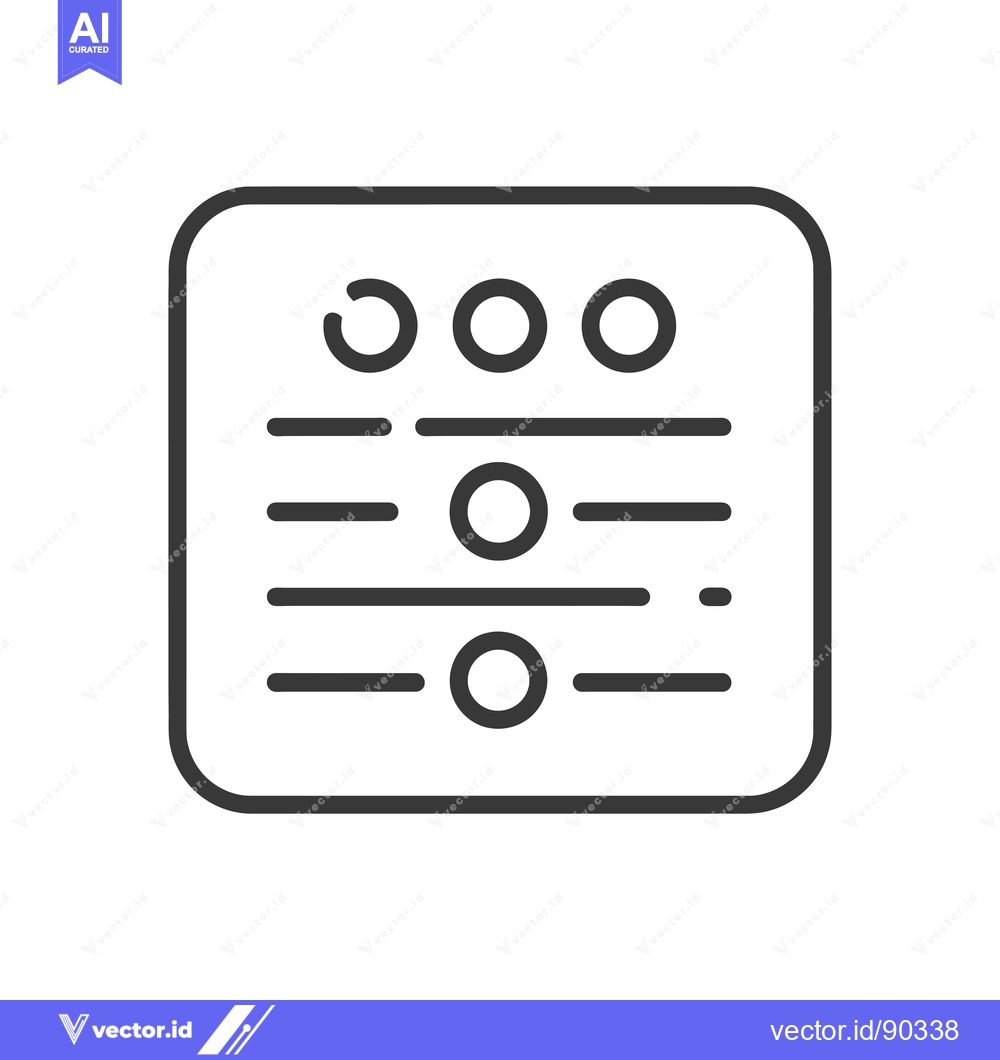 Premium Vector of Outline Icon of a Square with Circles and Lines