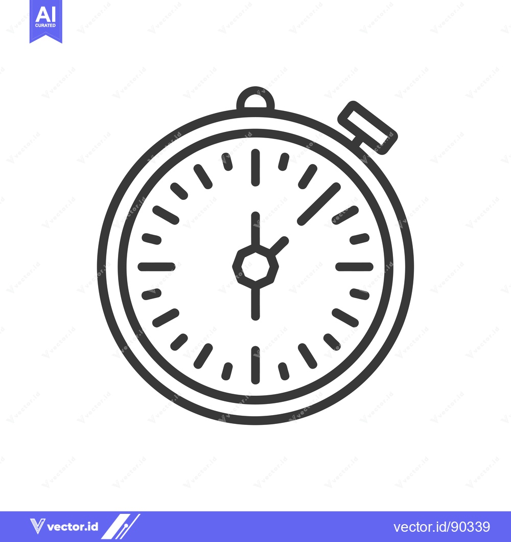 Premium Vector dari Outline Icon of a Stopwatch with Hour and Minute Hand