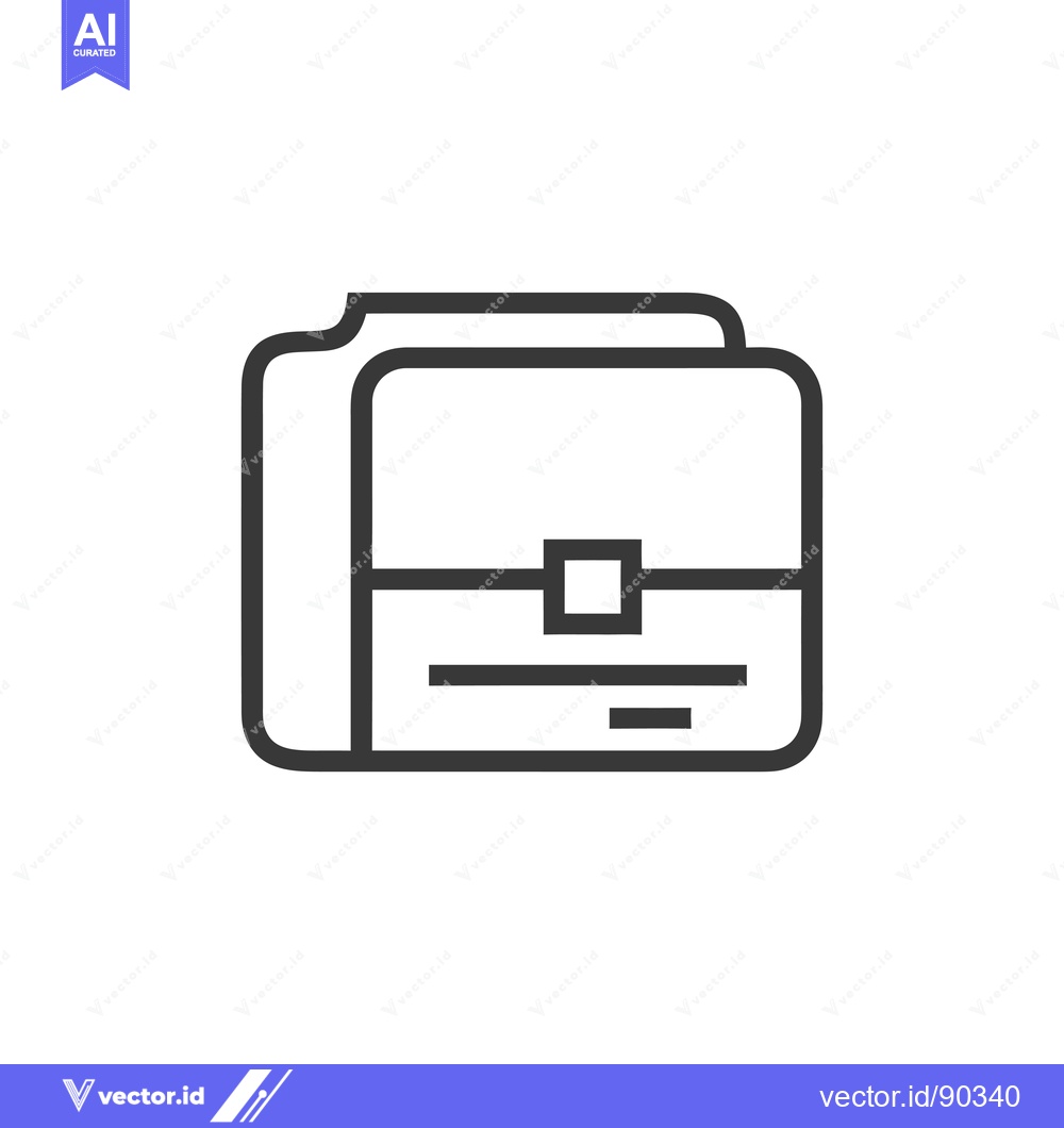 Premium Vector of Outline Icon of a Suitcase with a Clasp