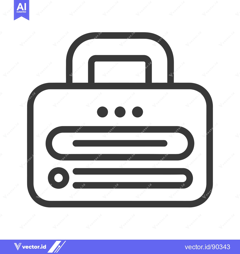Premium Vector dari Outline icon of a vintage radio with three knobs