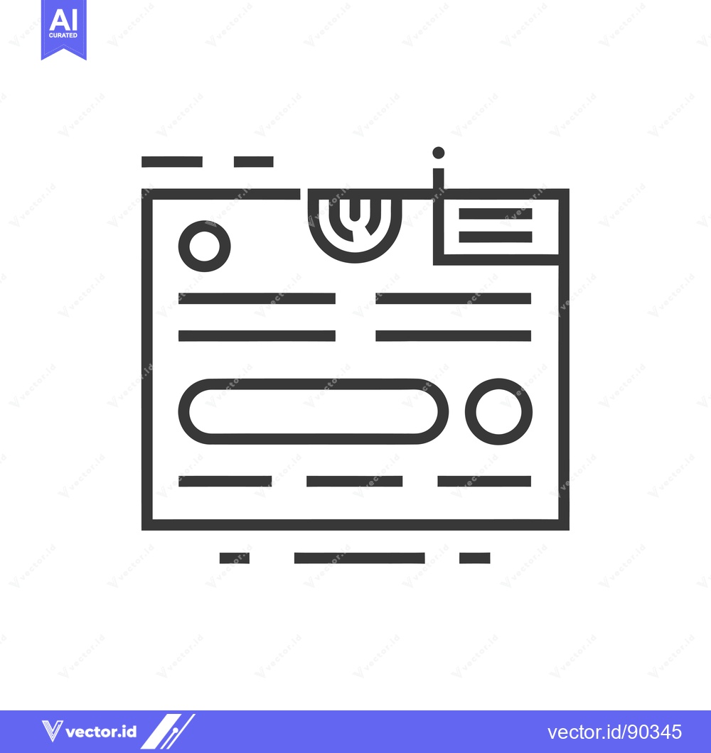 Premium Vector dari Outline Icon of a Web Page with a Search Bar and Menu